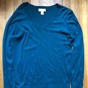 LOFT teal cotton womens sweater